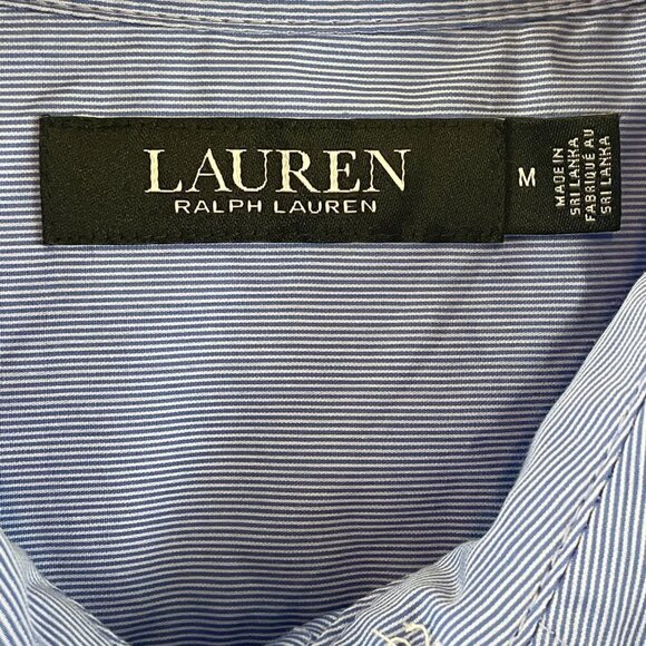 Lauren Ralph Lauren Black Label Stripe Shirt Size Medium - Picture 5 of 9